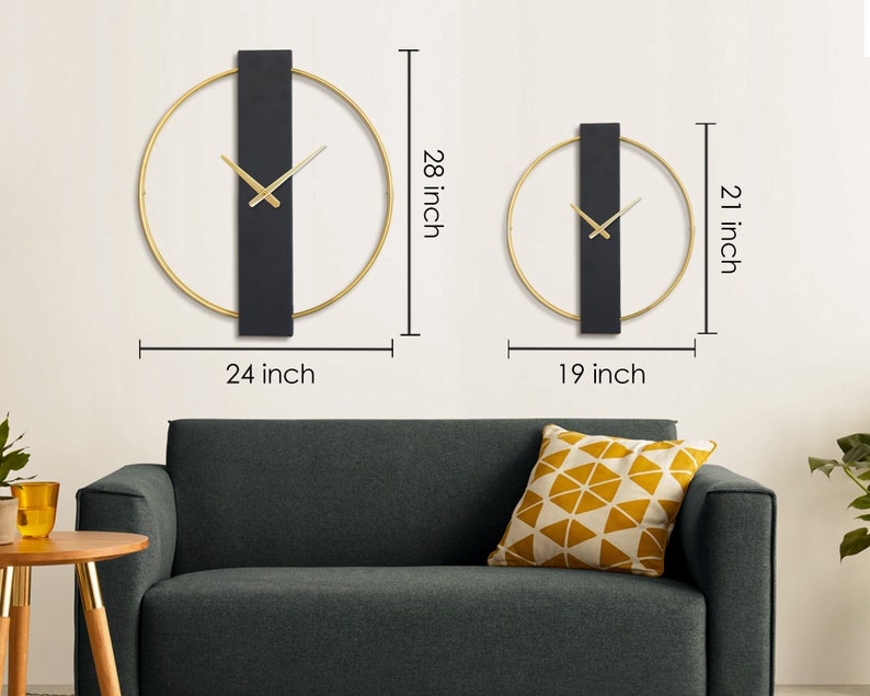 Modern Wall Clock, Large Silent Metal Wall Clock, Clocks for Wall, Unique Wall Clock, Minimalist Wall Clock Modern, Gold Silver Wall Clocks image 4