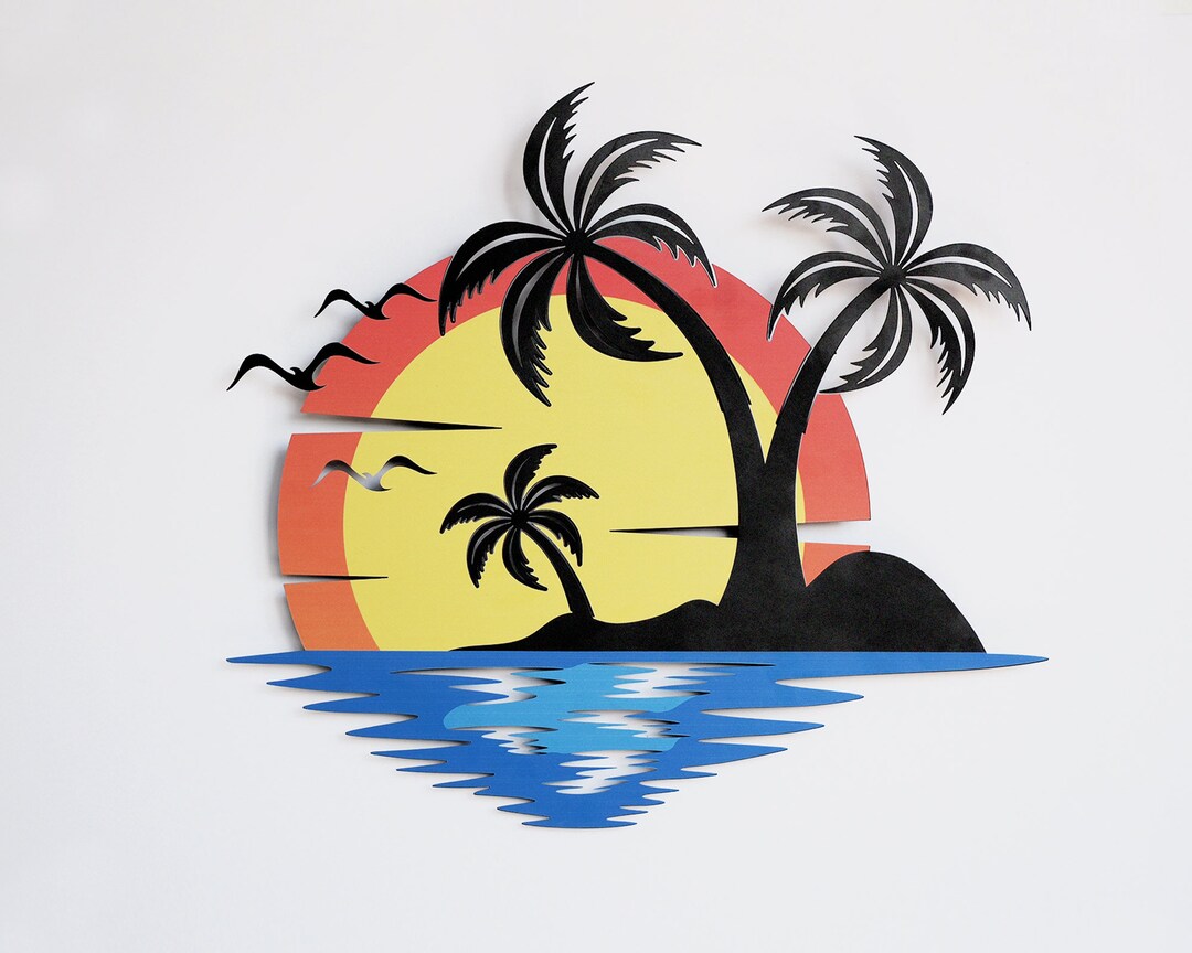 3D Colorful Metal Wall Art, Coastal Wall Decor, Wall Hangings, Home