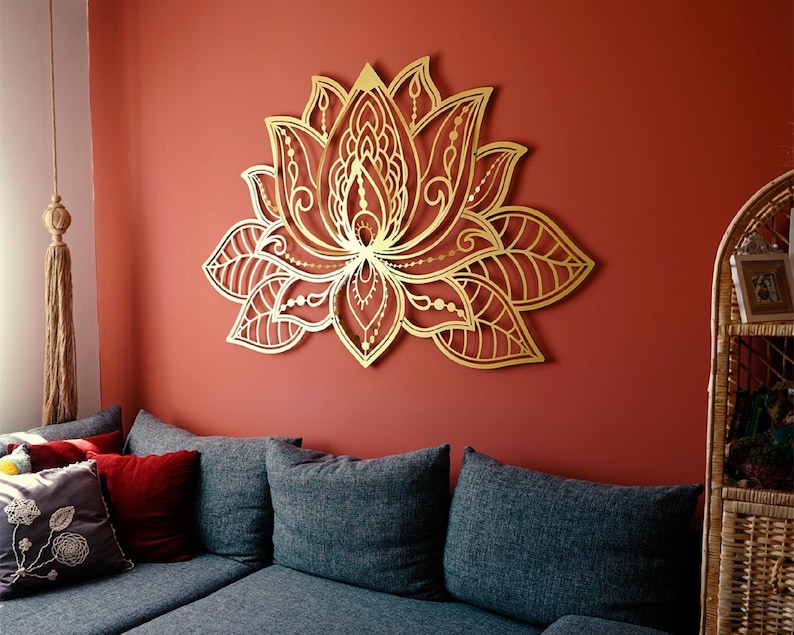 3D Mandala Metal Wall Art, Wall Decor for Living Room, Lotus Flower Wall Art, Home Decor, Gold Large Wall Art, Wall Hanging, Spiritual Decor, Wall Art, Wall Decor, Home Decor, Living Room Decor