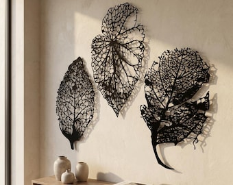Large Metal Wall Art, Metal Leaves Wall Art, Oversized Wall Art, Metal Wall Decor, Living Room Wall Art, Wall Hangings, Metal Leaf Wall Art