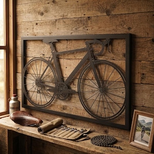 Metal Bicycle Wall Art, Cycling Gifts for Men, Bike Art, Peloton Gifts, Bicycle Wall Decor, Cycling Art, Gifts for Dad, Bicycle Home Decor