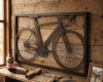 Metal Bicycle Wall Art, Cycling Gifts for Men, Bike Art, Peloton Gifts, Bicycle Wall Decor, Cycling Art, Gifts for Dad, Bicycle Home Decor