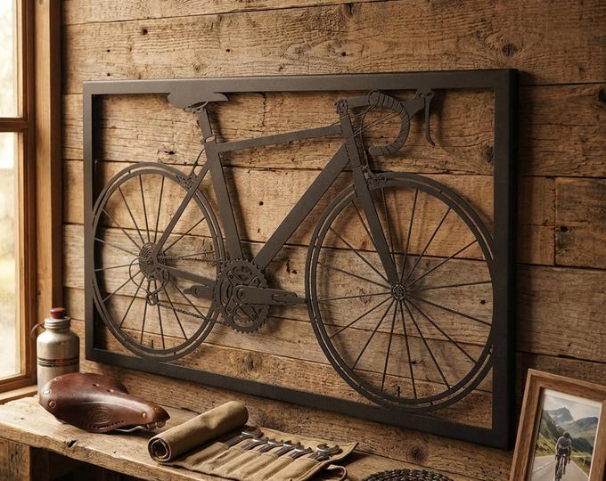 Metal Bicycle Wall Art, Cycling Gifts for Men, Bike Art, Peloton Gifts, Bicycle Wall Decor, Cycling Art, Gifts for Dad, Bicycle Home Decor