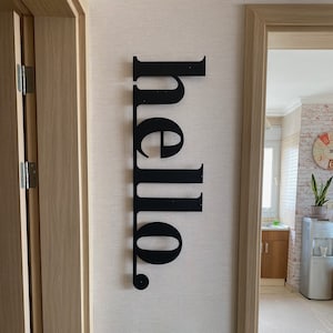 Metall Hallo Zeichen, Metall Wand Kunst, Haustür Dekor, Willkommensschild für Veranda Dekor, Outdoor Dekor, Housewarming Geschenk, Eingangsbereich Dekor