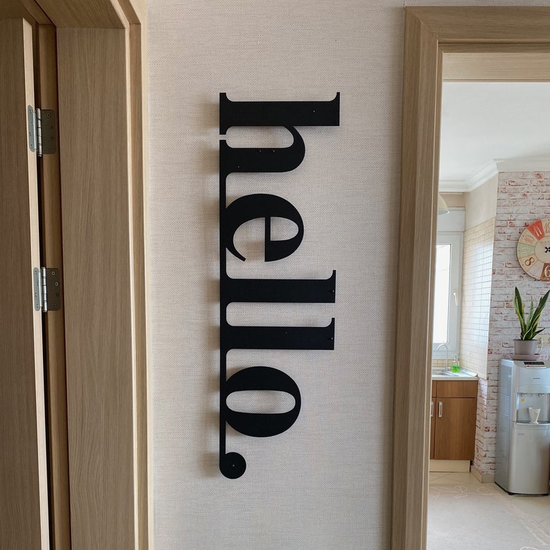 hello Metal Wall Art