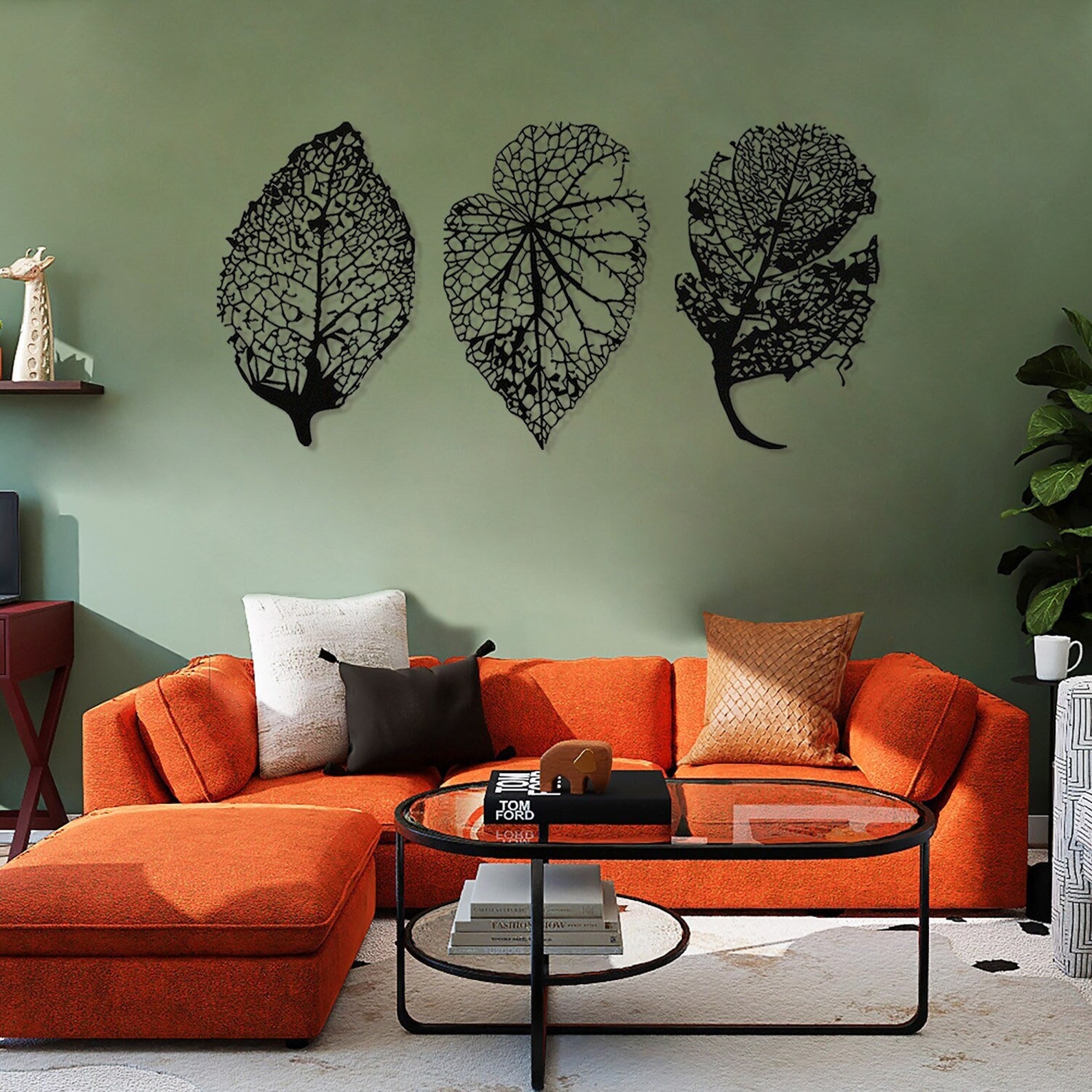 Leaves Metal Wall Art Large Wall Decor Oversized Wall Art Etsy