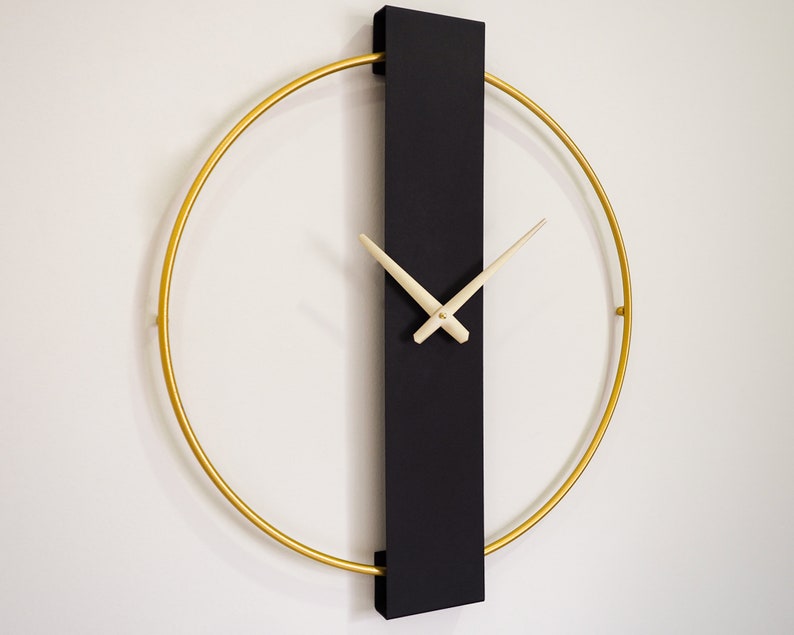 Modern Wall Clock, Large Silent Metal Wall Clock, Clocks for Wall, Unique Wall Clock, Minimalist Wall Clock Modern, Gold Silver Wall Clocks image 3