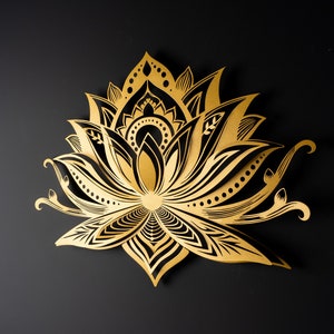 3D Flower Mandala Metal Wall Art, Above Bed Decor, Living Room Wall Art, Yoga Decor, Home Decor, Gold Large Wall Art, Spiritual Decor, Gifts
