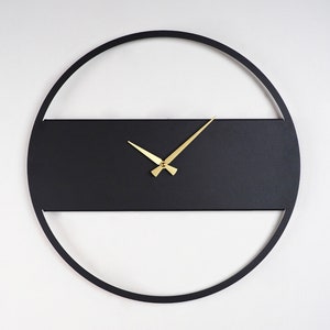 19&quot; Minimalist Wall Clock, Silent Metal Wall Clock, Modern Wall Clock, Clocks For Wall, Black Wall Clock, Unique Wall Clock, Living Room
