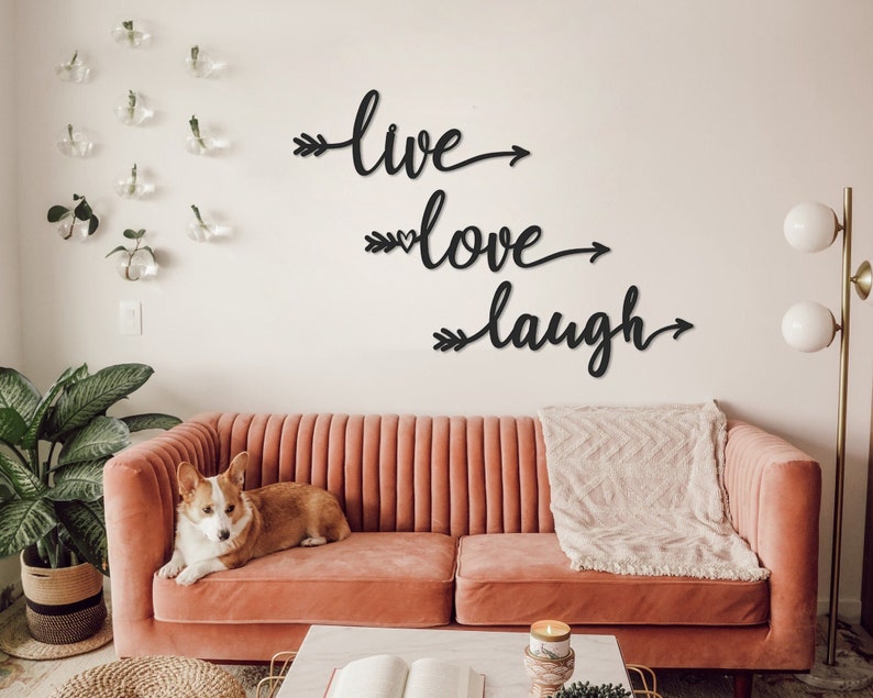 Live Love Laugh Sign Metal Wall Art Metal Wall Decor Home Etsy