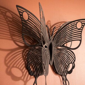 3D Metal Butterfly Wall Art Set, Butterfly Wall Decor, Living Room Decor, Butterflies, Wall Hangings, Modern Home Decor, Housewarming Gifts image 5