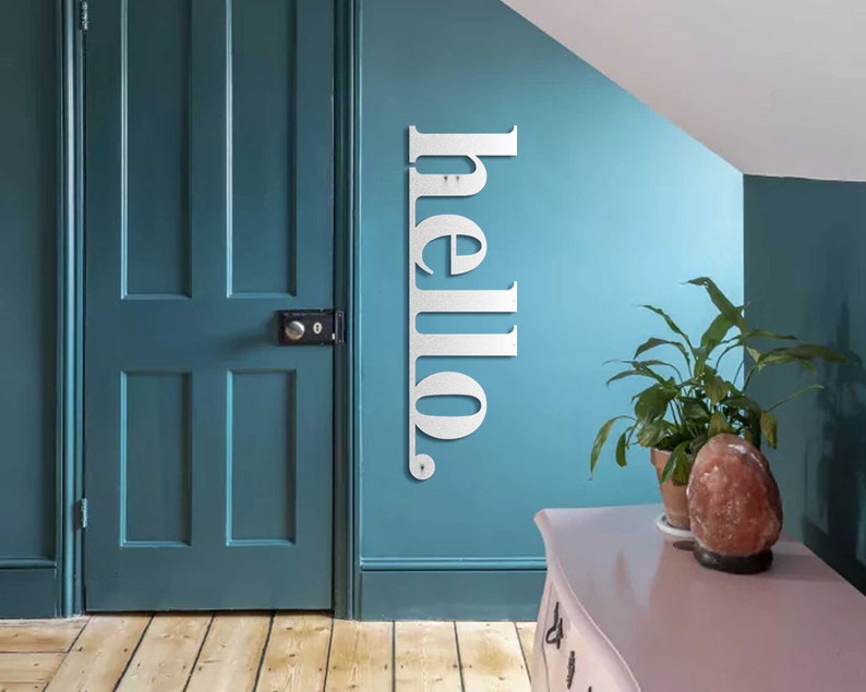 hello Metal Wall Art