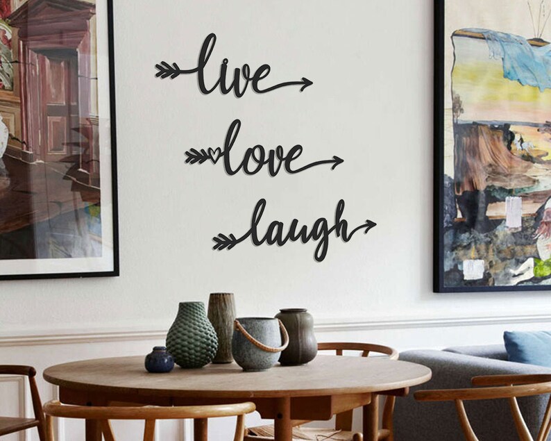 Live Love Laugh Sign Metal Wall Art Metal Wall Decor Home Etsy