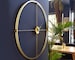 Modern Wall Clock, Silent Metal Clock, Clocks for Wall, Large Wall Clock, Gold Wall Clock, Minimalist Clock, Home Decor Living Room Wall Art
