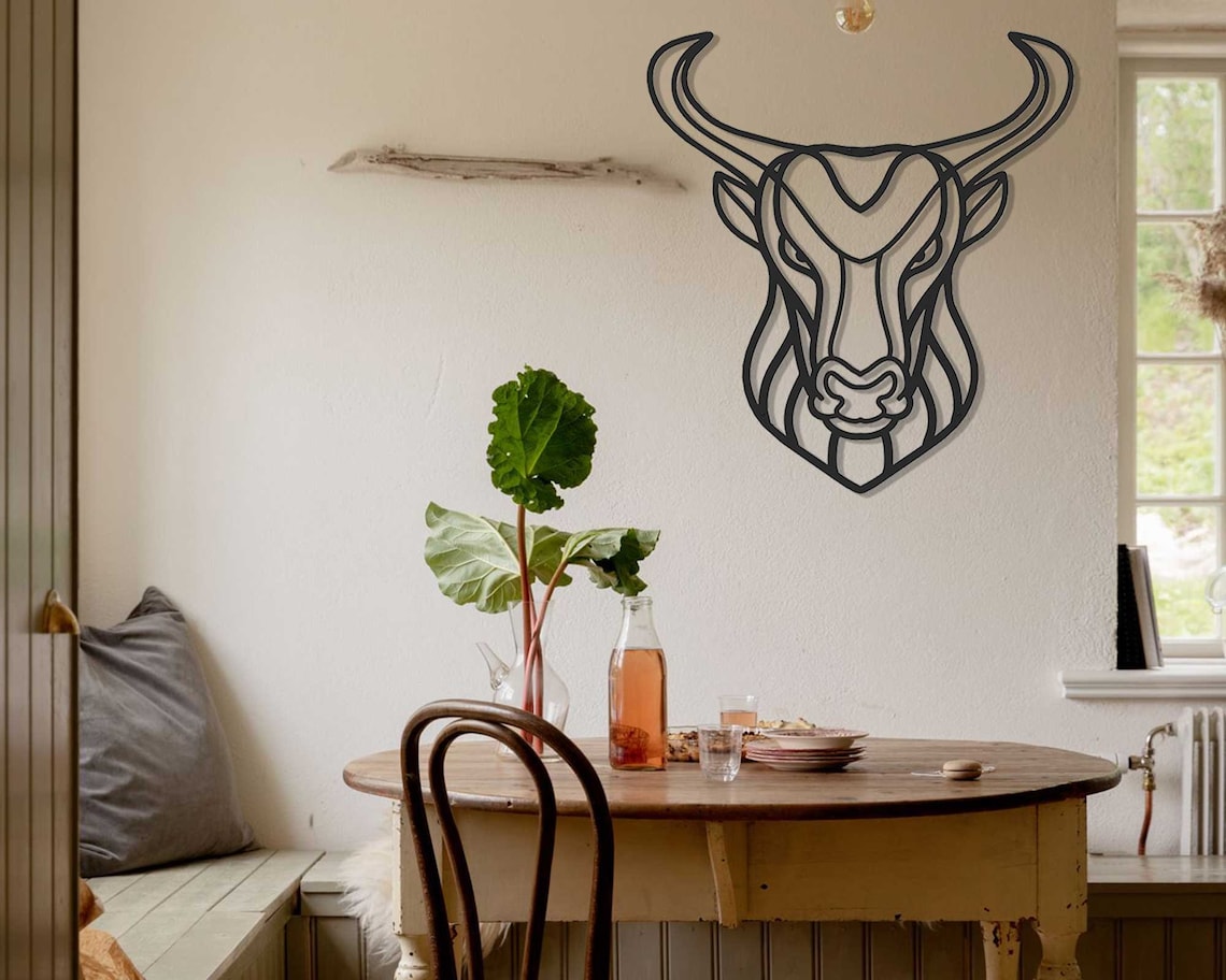 Metal Bull Wall Art Taurus Wall Art Metal Signs Metal Wall Etsy
