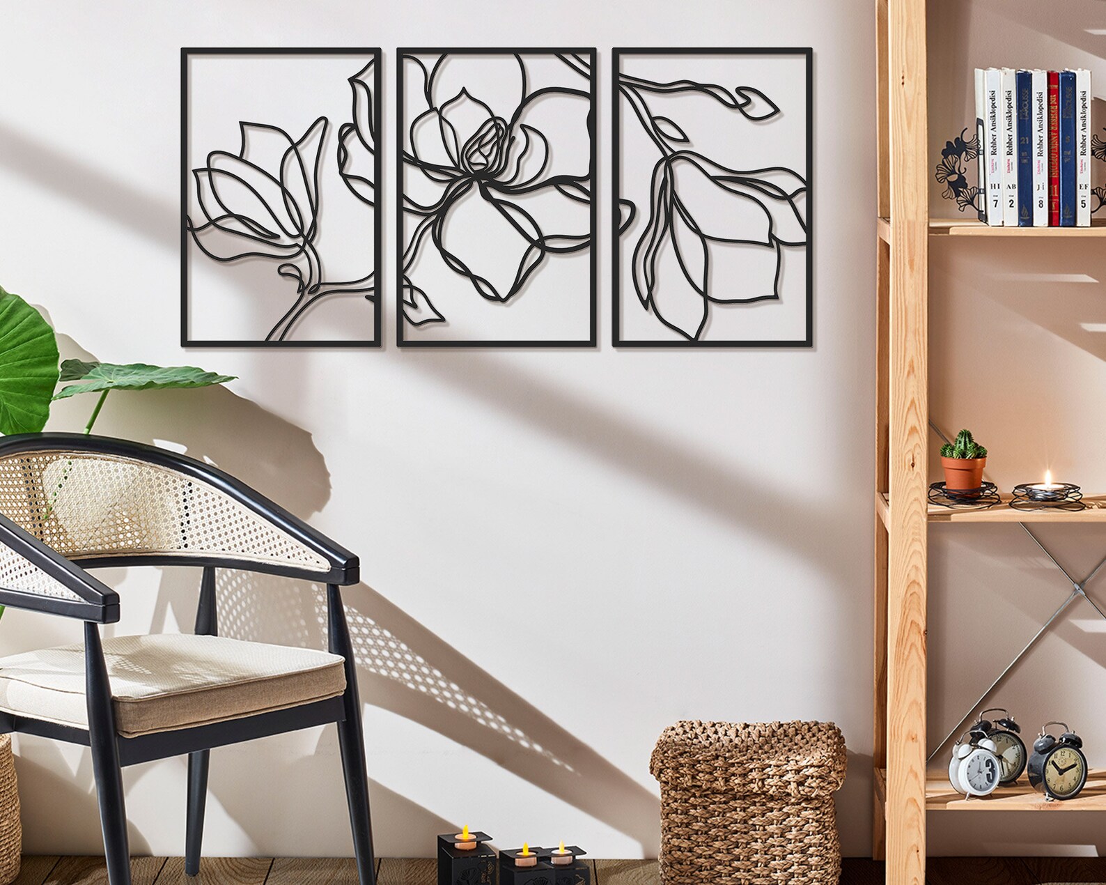 Metal Wall Art Set of 3 Metal Wall Decor Bedroom Wall Decor Etsy