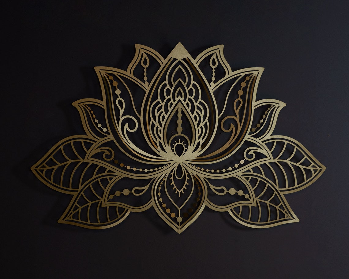 3D Lotus Wall Art Metal Wall Decor Large Metal Wall Art Etsy