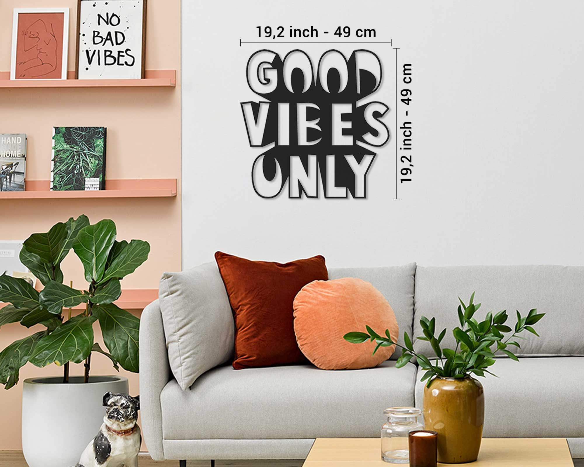 Metal Good Vibes Only Sign Metal Wall Art Metal Signs with Etsy