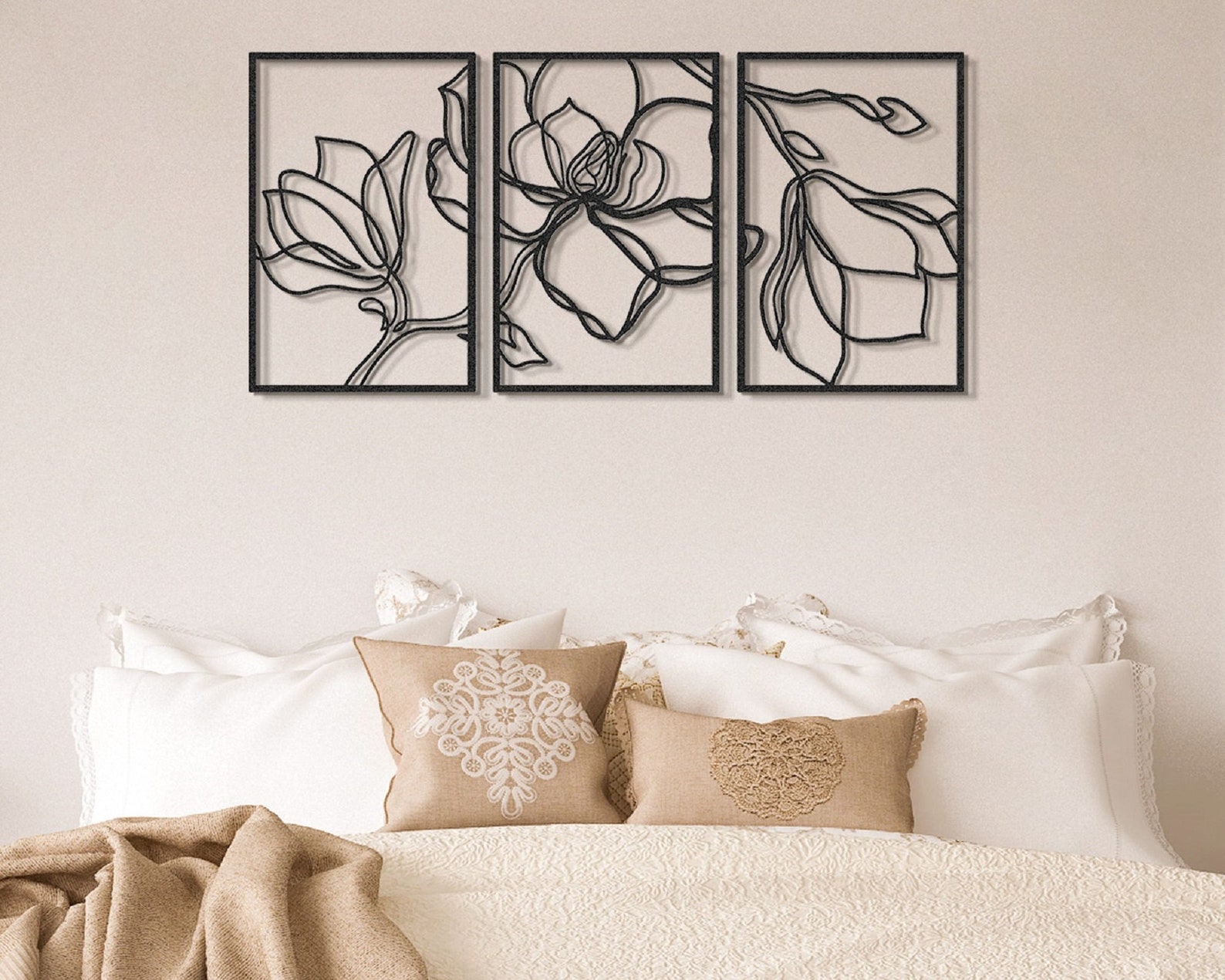 Metal Wall Art Set of 3 Metal Wall Decor Bedroom Wall Decor Etsy