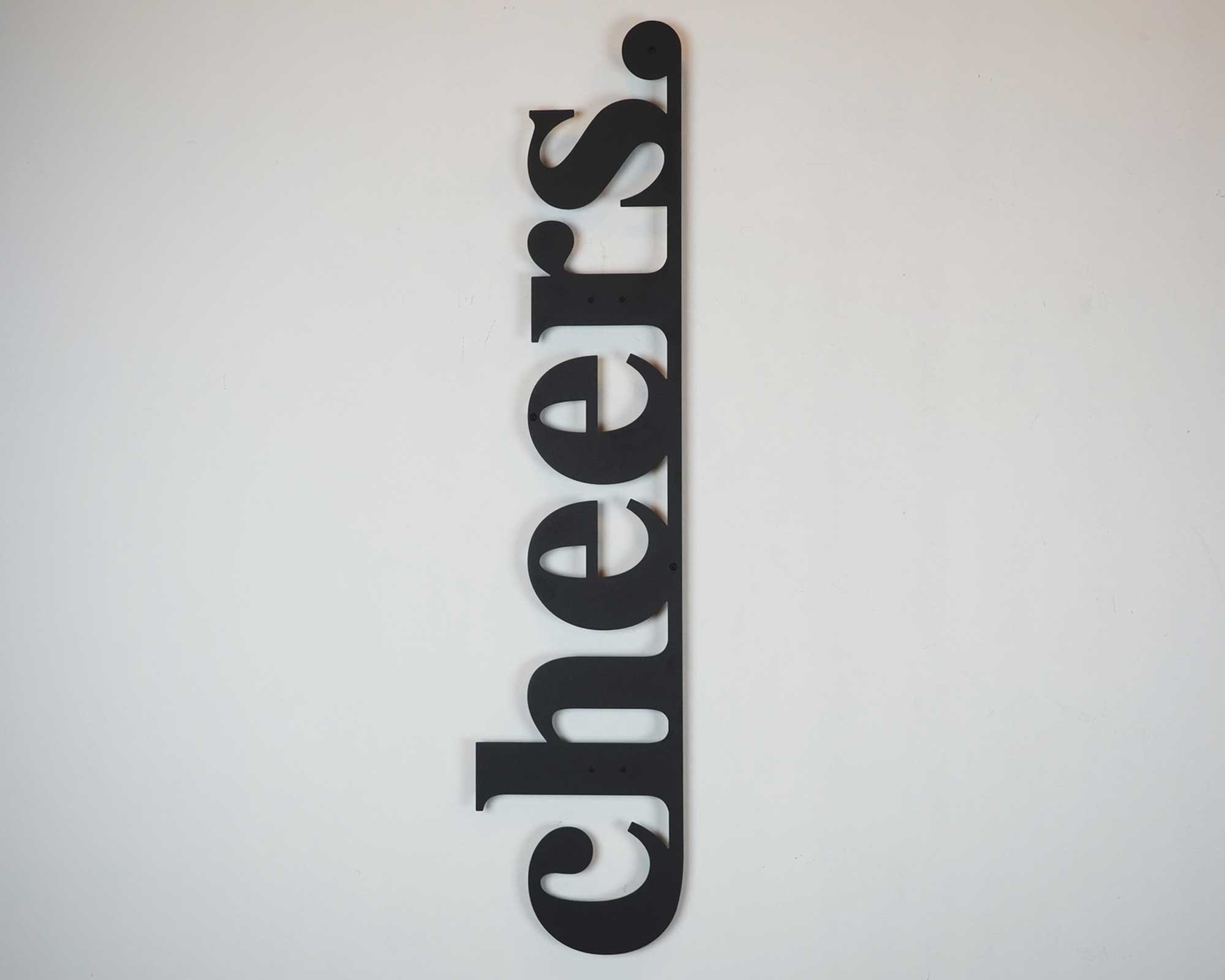 Metal Cheers Sign Vertical Bar Sign Home Bar Decor Metal Etsy
