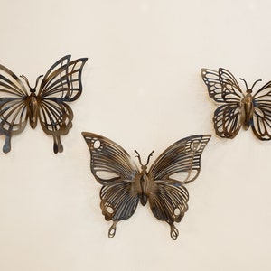 3D Metal Butterfly Wall Art Set, Butterfly Wall Decor, Living Room Decor, Butterflies, Wall Hangings, Modern Home Decor, Housewarming Gifts image 8