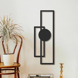 TRIDENT 2 - Modern Metal Wall Art, Metal Wall Decor, Modern Home Decor, Vertical Black Geometric Wall Art, Abstract Unique Wall Decor