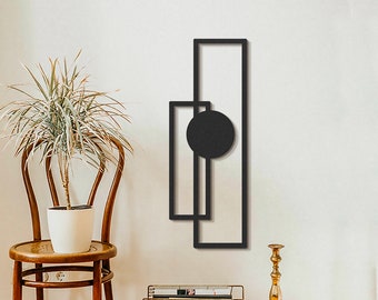 TRIDENT 2 Modern Metal Wall Art, Metal Wall Decor, Modern Home Decor, Vertical Black Geometric Wall Art, Abstract Unique Wall Decor