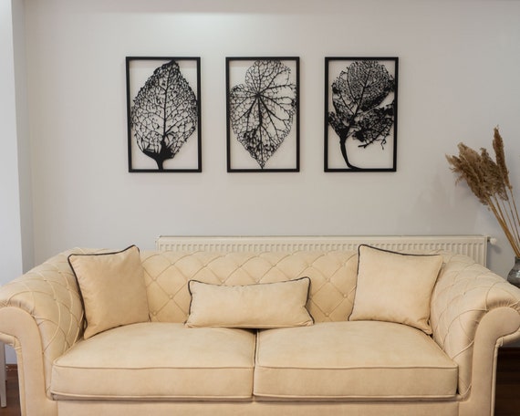 3 Panel Leaves Wall Art Metal Large Decor India - Metal Wall Art Living Room Decor 3 Panel Leaves Wall Art Metal Large Decor India - Metal Wall Art Living Room Decor