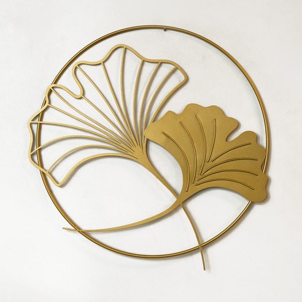 Ginkgo Leaf Metal Wall Art, Metal Wall Decor, Unique Wall Art, Gold Wall Decor, Metal Leaf Wall Art, Floral Wall Decor Gold Wall Hanging