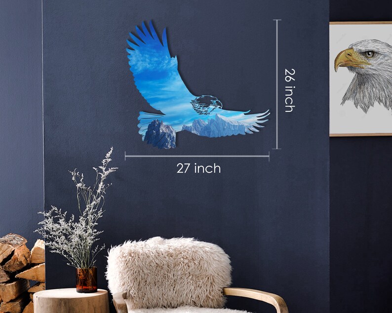 Colored Eagle and Skies Metal Wall Art Eagle Wall Decor Wall Etsy