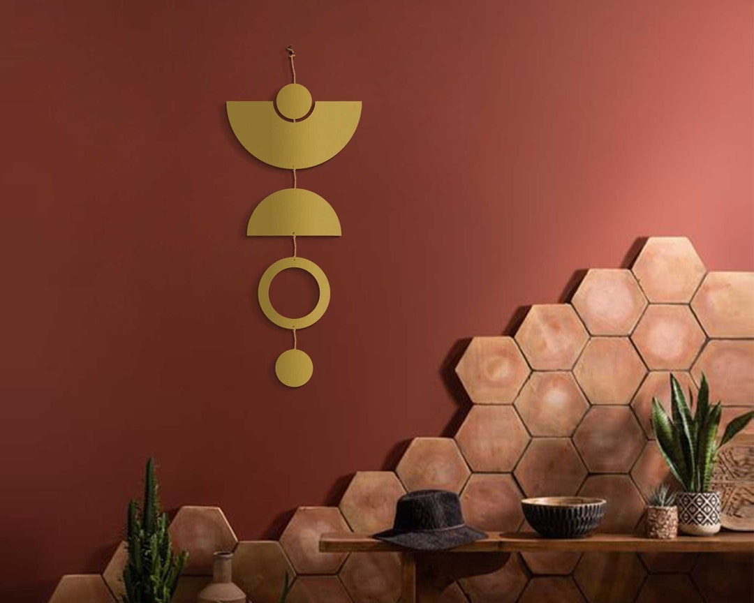 Metal Wall Hangings, Modern Wall Decor, Geometric Wall Hanging, Gold