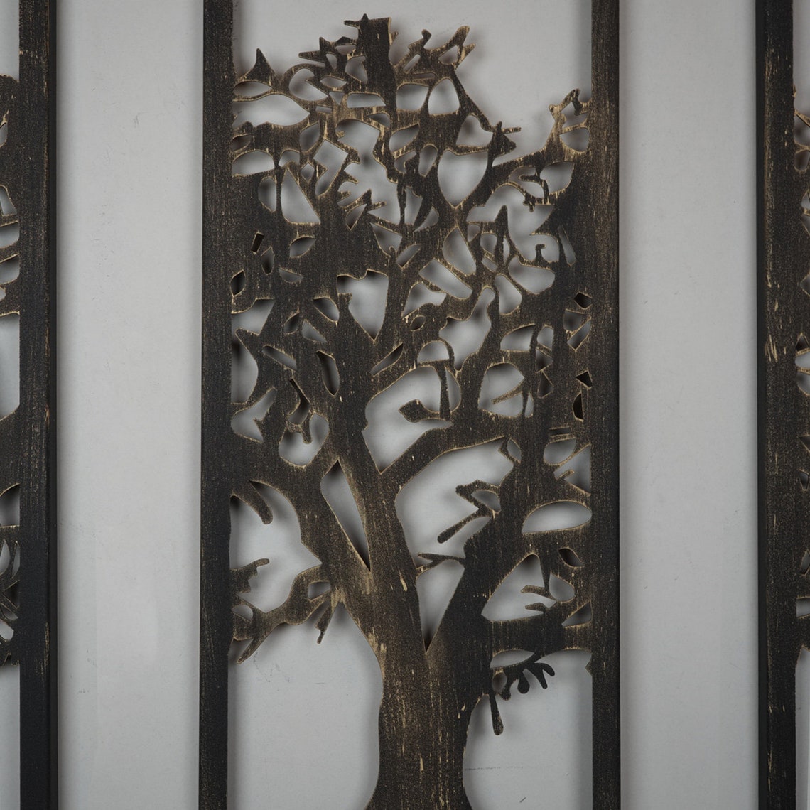 Gohantee Baum Des Lebens Wanddekoration - 28 Cm Schwarze Metall-Wandkunst Für Wohnzimmer