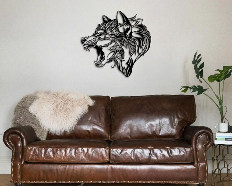 Wolf Metal Wall Art Wolf Wall Decor Metal Wolf Sign Wolf Etsy