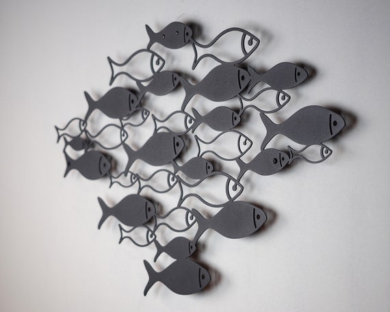 Metal School Of Fish Wall Art Nautical Decor Coastal Australia - Coastal Metal Wall Art Australia Metal School Of Fish Wall Art Nautical Decor Coastal Australia - Coastal Metal Wall Art Australia