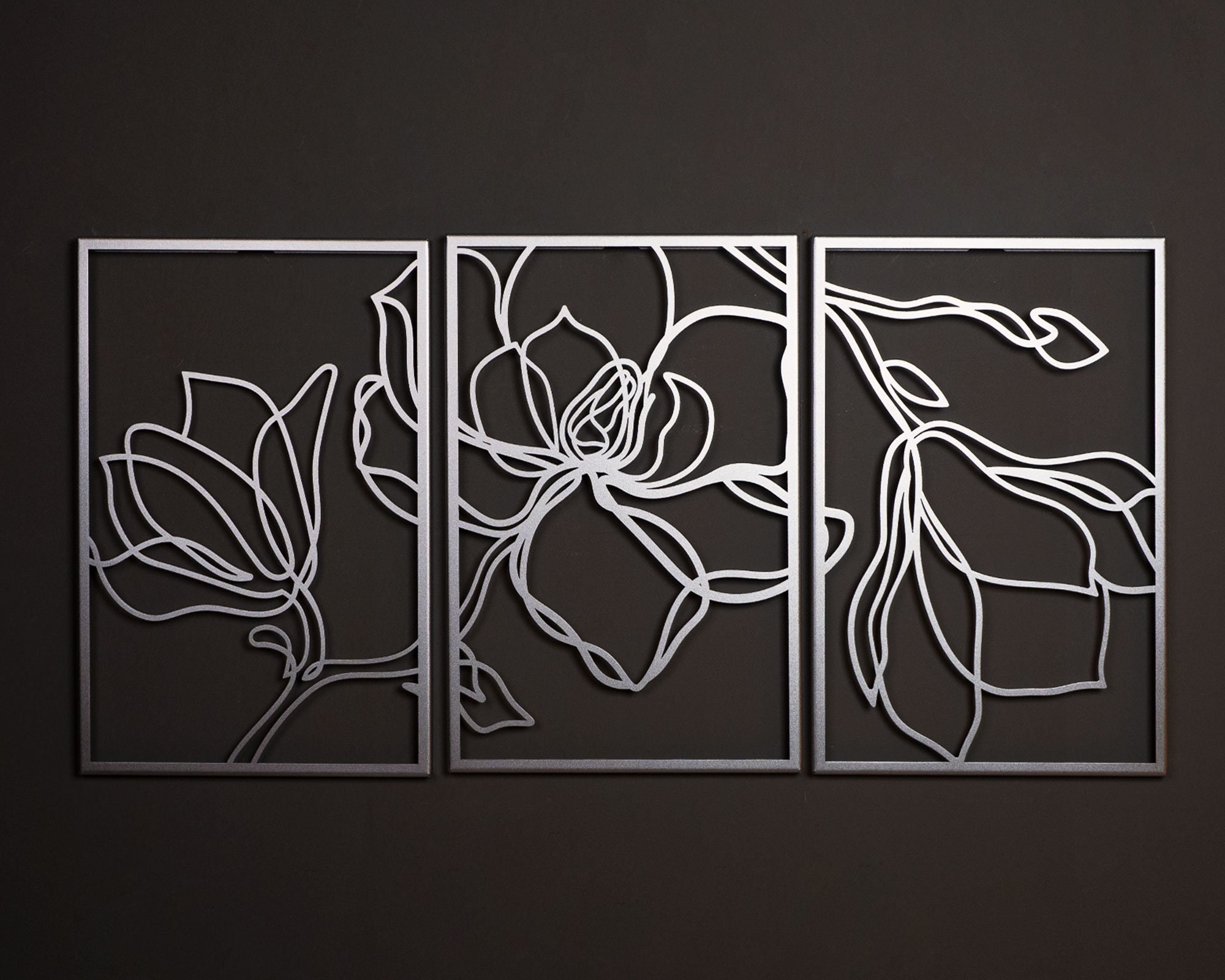 Metal Wall Art Set of 3 Metal Wall Decor Bedroom Wall Decor Etsy