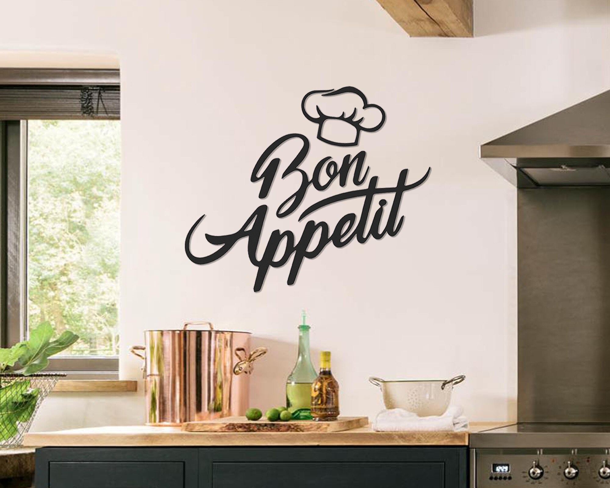 Bon Appetit Sign Metal Kitchen Wall Art Kitchen Wall Decor Etsy