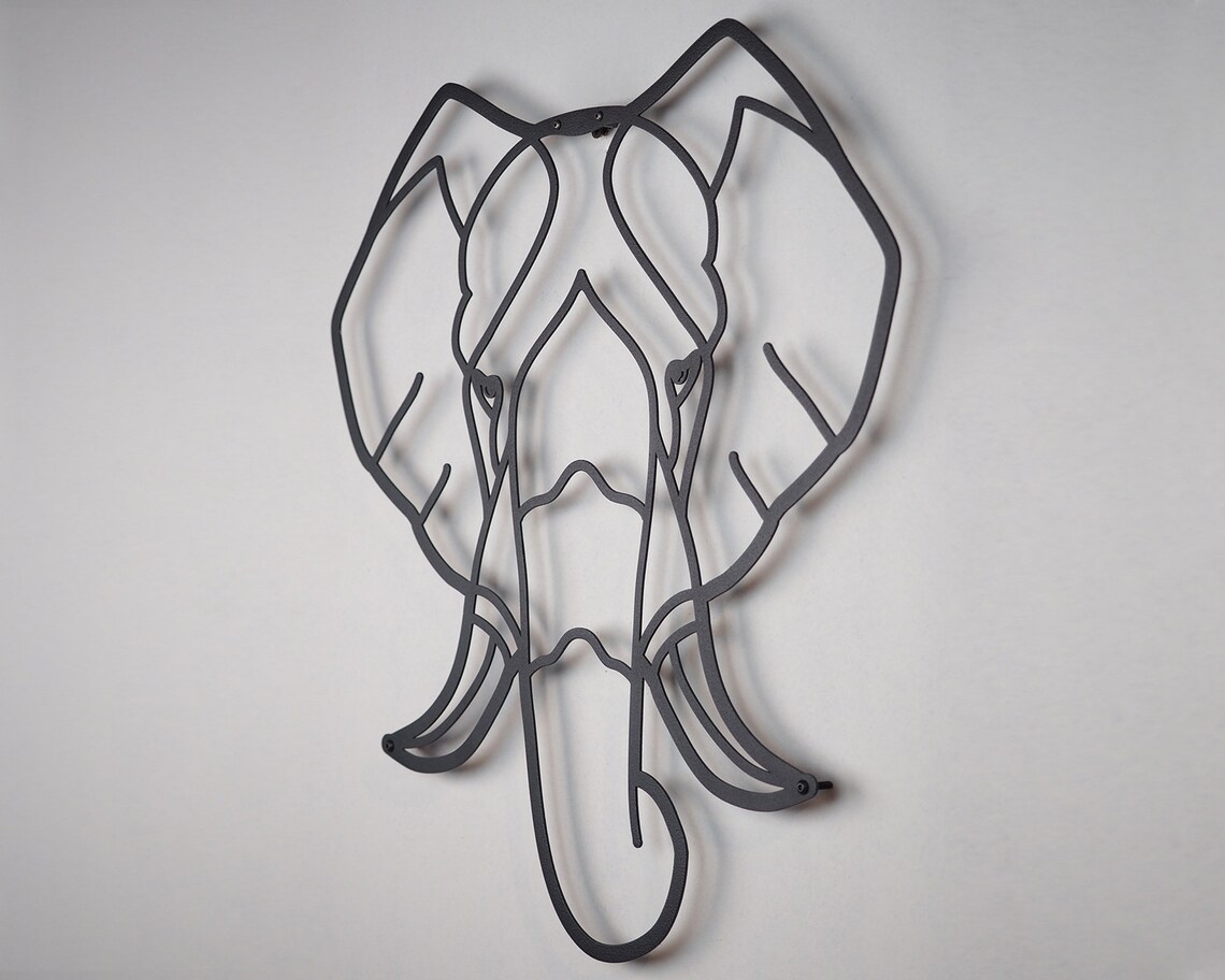 Metal Elephant Wall Art Metal Wall Decor Metal Elephant Etsy