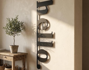 Hello Sign, Metal Wall Art, Front Door Decor, Front Porch Decor, Vertical Welcome Sign, Hello Wall Art, Outdoor Wall Decor, Gift for Home