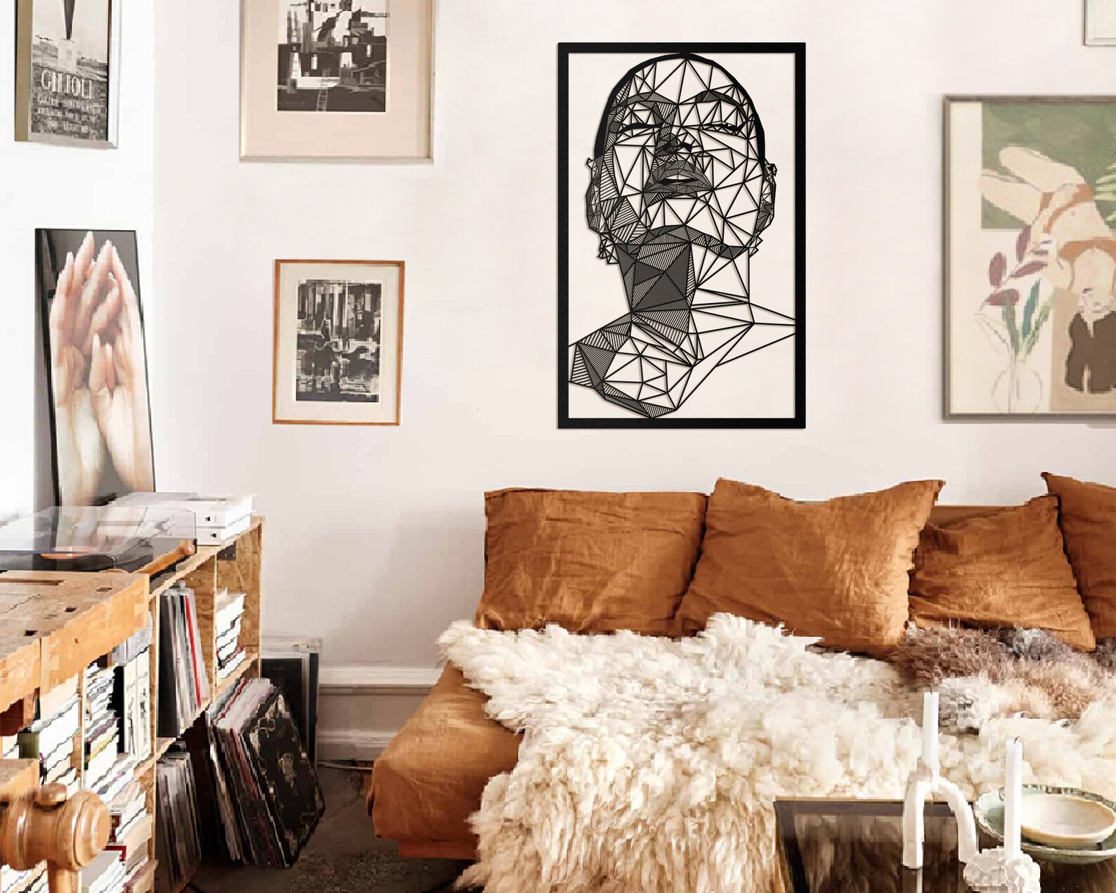 Woman Face Metal Wall Art Unique Wall Art Metal Line Art Etsy