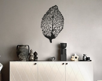 Metal Leaf Wall Art, Unique Wall Decor, Large Wall Art, Wall Hangings, Modern Home Decor, Living Room Wall Art, Floral Wall Decor