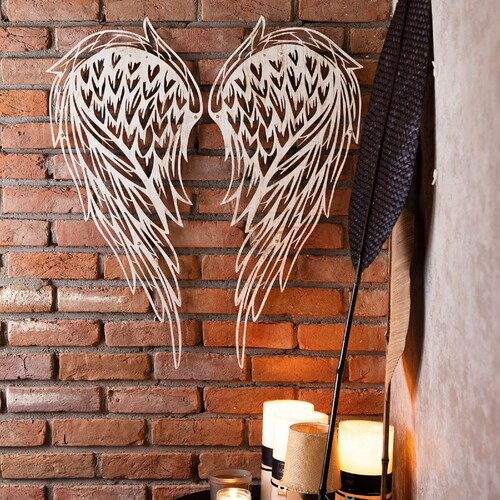 Angel Wings Metal Wall Art With Led Lights Metal Wall Decor Etsy Canada