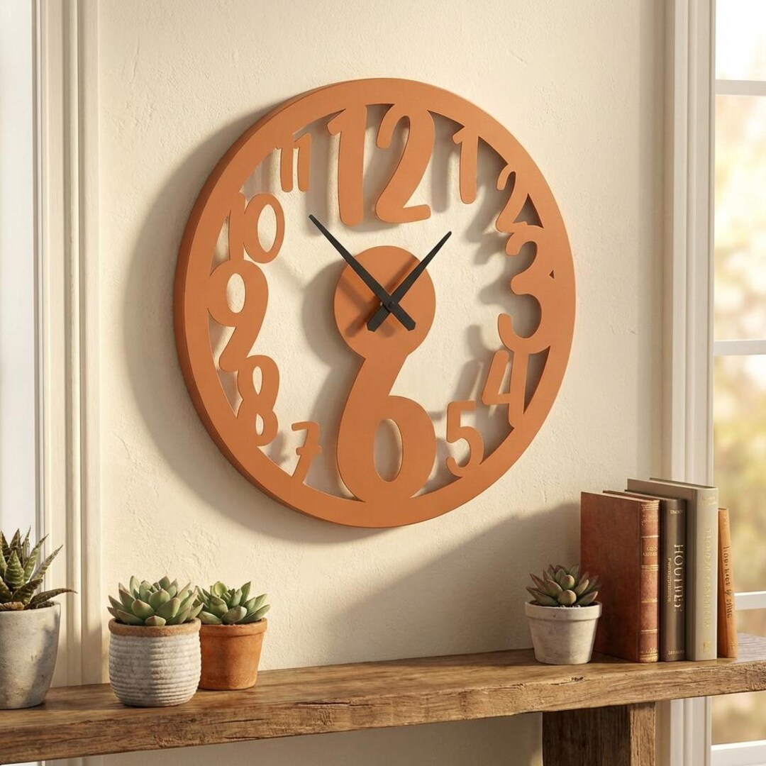 Numo 1080 Numo Metal Wall Clock With Numerals, Silent Unique Wall Clock ...