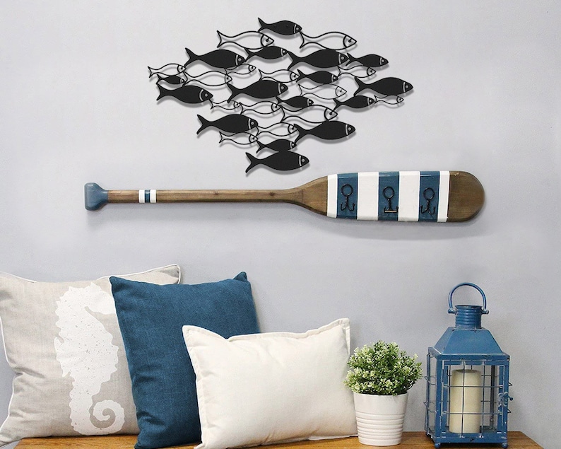 Metal Wall Art School of Fish Wall Decor Metal Fish Wall Etsy