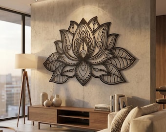 3D Lotus Flower Mandala Large Metal Wall Art, Spiritual Wall Decor, Living Room Wall Art, Home Decoration, Bedroom Wall Decor