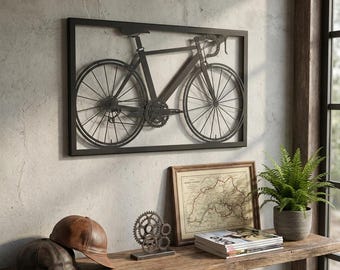 Metal Bicycle Wall Art, Cycling Wall Decor, Bike Wall Art, Cycling Gifts, Peloton Wall Art, Wall Hangings, Bicycle Sign