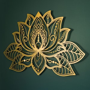 3D Lotus Mandala Metal Wall Art, Lotus Flower Wall Decor, Wall Hangings, Spiritual Wall Art, Large Wall Art, Living Room Bedroom Wall Decor