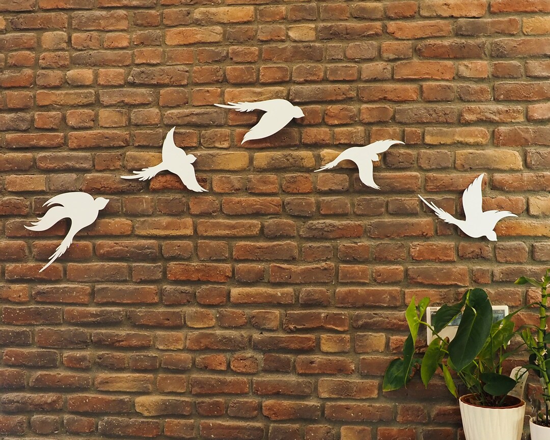 Metal Birds Wall Art Set of 5, Metal Wall Decor, Wall Hangings, Home ...