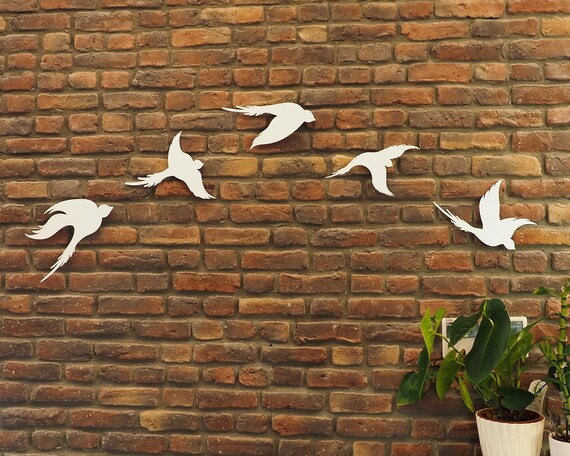 Metal Birds Wall Art Set of 5 Metal Wall Decor Wall Hangings