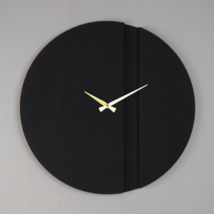 3D Modern Round Wall Clock, 19&quot; Silent Metal Black Wall Clock, Clocks For Wall, Unique Wall Clock, Minimalist Wall Clocks, Living Room