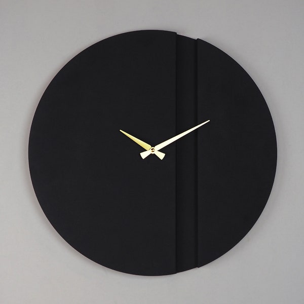 3D Modern Round Wall Clock, 19" Silent Metal Black Wall Clock, Clocks For Wall, Unique Wall Clock, Minimalist Wall Clocks, Living Room